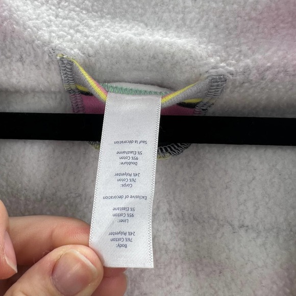 Ivivva Lululemon Striped Heavy Jacket Zippered Hooded Thumb Holes Girls 14 READ - Picture 7 of 9